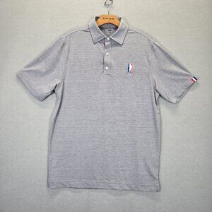 USAG U Suck At Golf Polo Shirt Mens M Gray Performance Stretch Short Sleeve